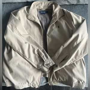 size L Beige Polo Zip up Jacket